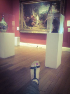 feet art, painting, Usher Gallery, black sandals